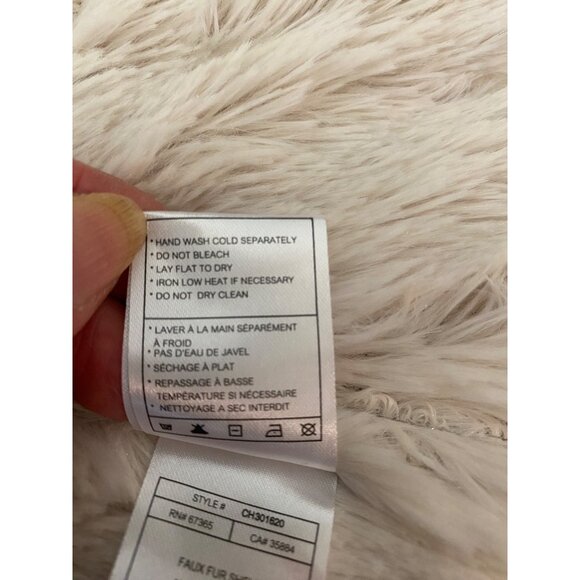 Cupcakes & Cashmere Faux Suede & Fur Beige Vest Asymmetrical Hem Medium - Picture 5 of 12